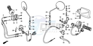 XL700V drawing HANDLE LEVER/SWITCH/CABLE