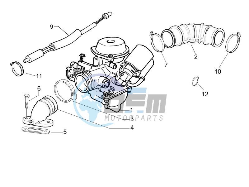 Carburettor assembly - Union pipe