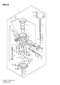 GZ250 (P3) drawing CARBURETOR (P28)