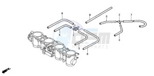 CBR600FS drawing THROTTLE BODY (TUBING)