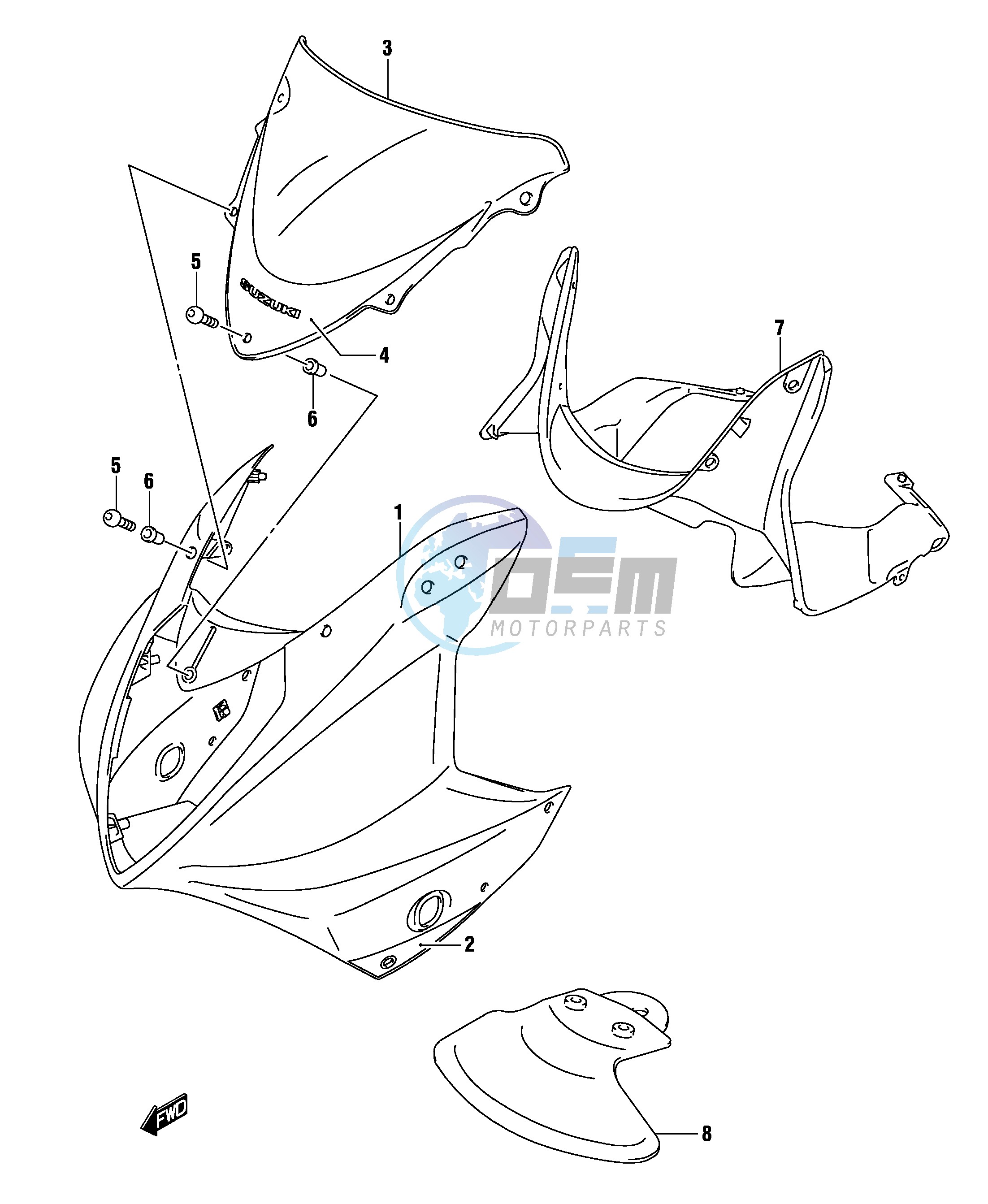 COWLING BODY (GS500FK4 FUK4)