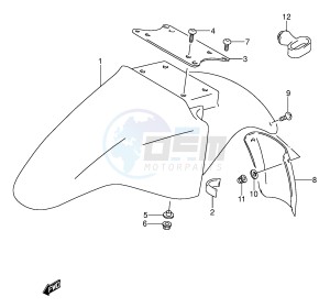 GS500E (E2) drawing FRONT FENDER (MODEL T)