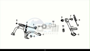 X'PRO 50 (XE05W4-EU) (E5) (M1) drawing MAIN STAND - KICK STARTER ARM