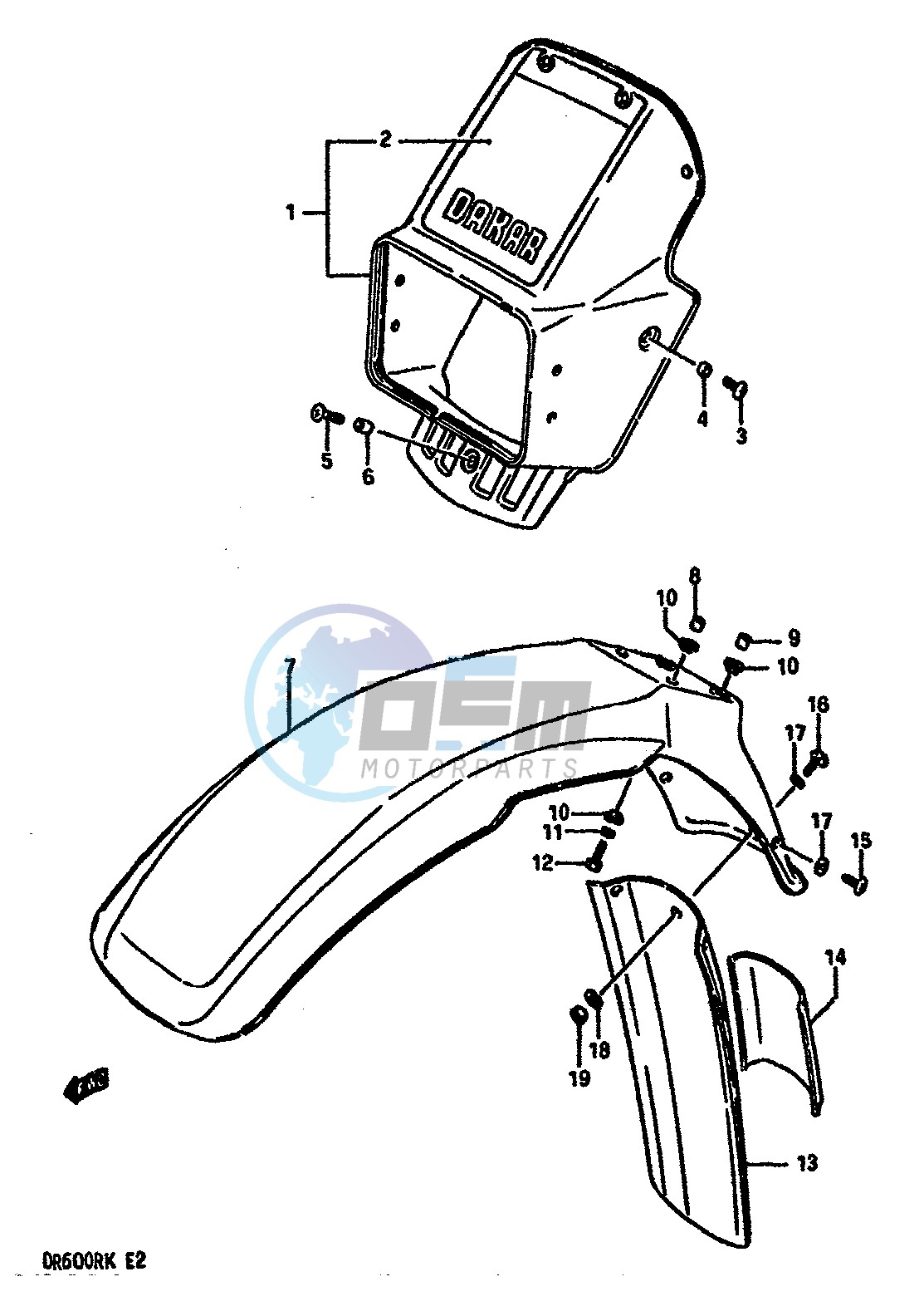 FRONT FENDER (MODEL G E16,E18,E22,E24)