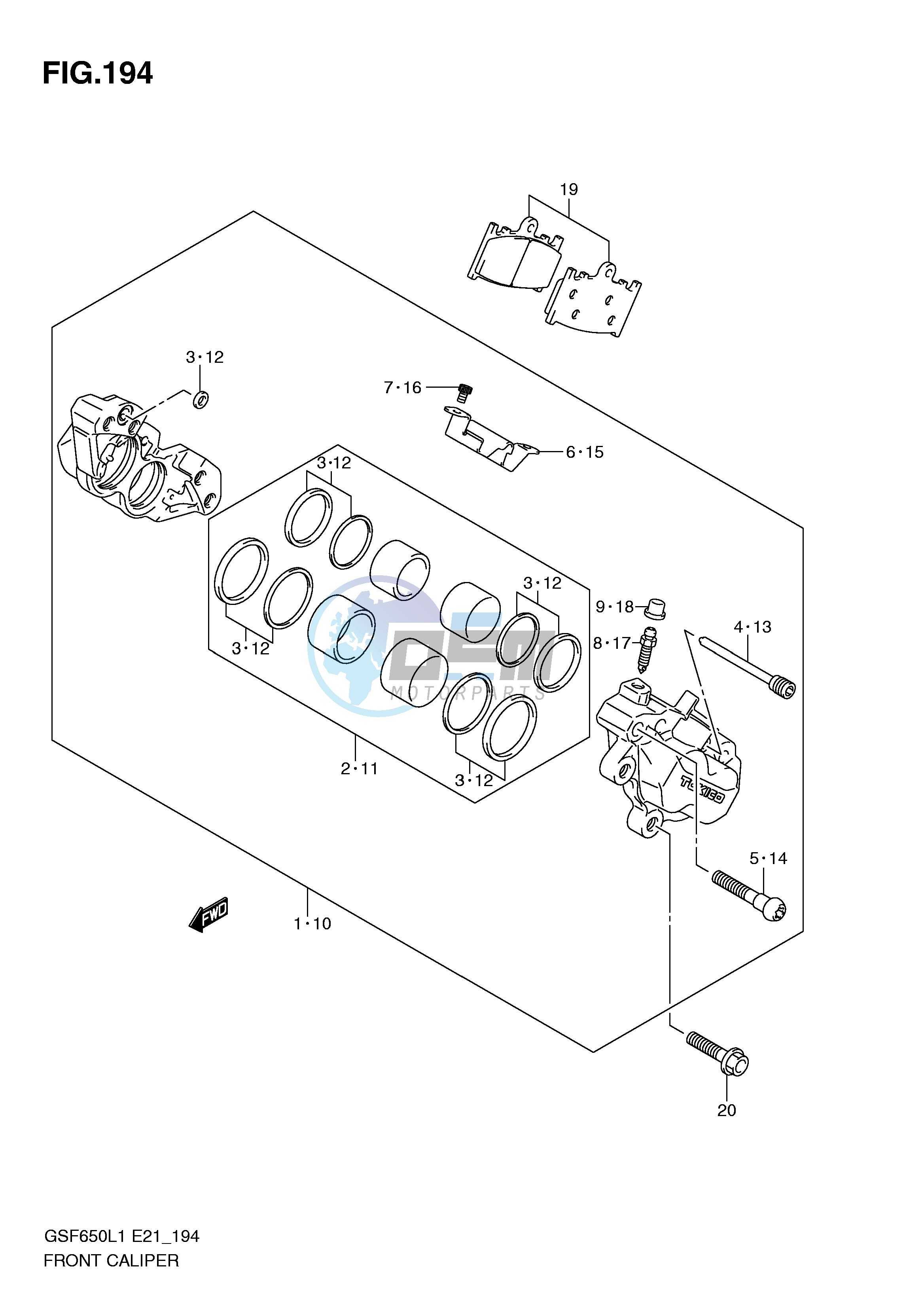 FRONT CALIPER (GSF650SUL1 E21)