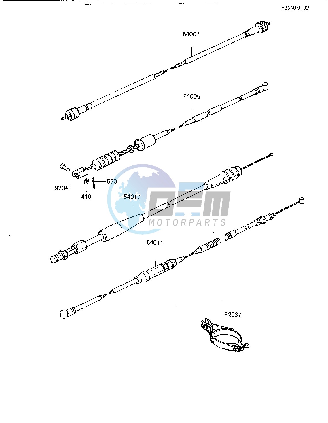 CABLES -- 82 KDX250-B2- -