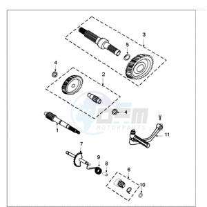 FIGHT 3 A 4T LE MANS drawing DRIVE SHAFTS / KICKSTARTER