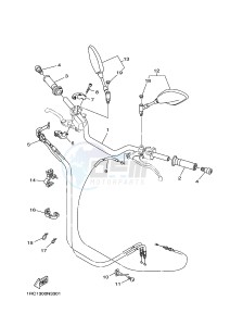 MT09A MT-09 STREET RALLY ABS 900 (2DRJ 2DRK) drawing STEERING HANDLE & CABLE