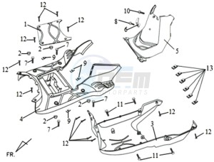 ORBIT II 50 drawing FOOTREST / LOWER COWLING