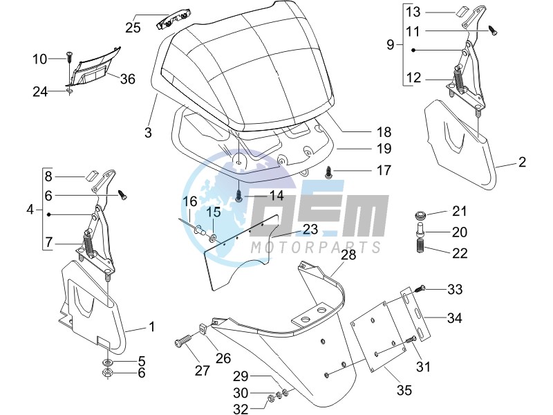 Rear cover - Splash guard