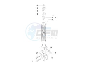 FLY 150 (NAFTA) drawing Rear suspension - Shock absorber/s