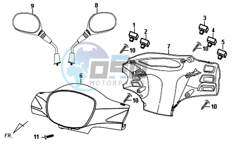 HEAD LIGHT COVER / MIRRORS / CONTROLS