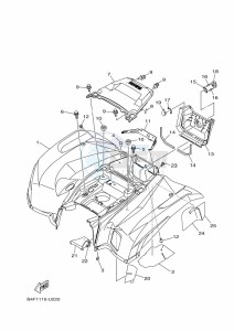 YFM700FWAD GRIZZLY 700 EPS (BDE7) drawing REAR FENDER