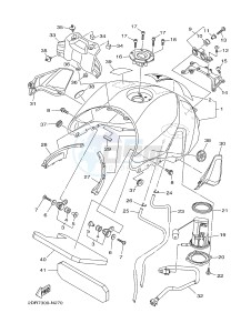 MT09A MT-09 ABS 900 (2DR7 2DR8) drawing FUEL TANK