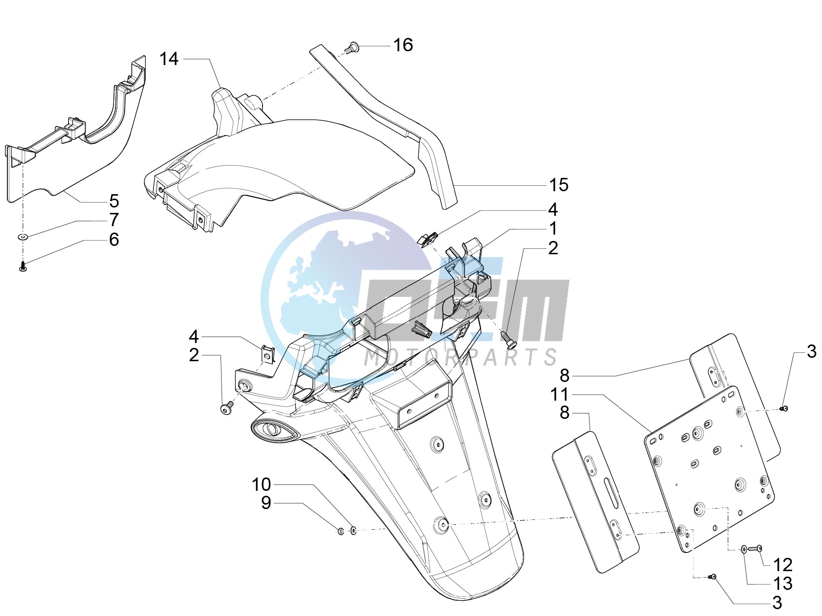 Rear cover - Splash guard