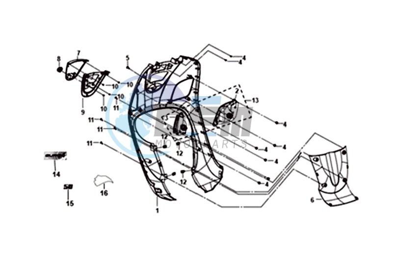 FRONT COWL / INNER LEG SHIELD /  INDICATOR