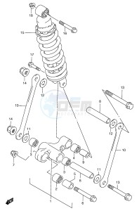 GSF1200 (E2) Bandit drawing REAR CUSHION LEVER (GSF1200SAV SAW SAX SAY)