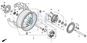 CBR900RR drawing REAR WHEEL