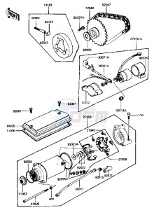 KZ 440 D [LTD BELT] (D2-D5) [LTD BELT] drawing STARTER MOTOR_STARTER CLUTCH -- 81-83 D2_D3_D4_D5- -