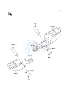 KX85 / KX85 II KX85B9F EU drawing Footrests