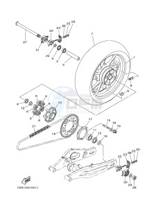 MT07A MT-07 ABS 700 (1XBC) drawing REAR WHEEL