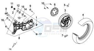 JOYRIDE 125 EVO L6 drawing REAR WHEEL - REAR FORK