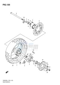 SV650S (E2) drawing REAR WHEEL (SV650SAL1 E24)