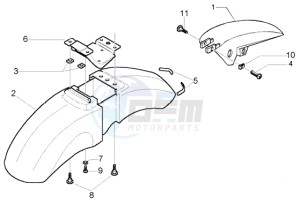 Beverly 125 RST drawing Front and rear mudguard