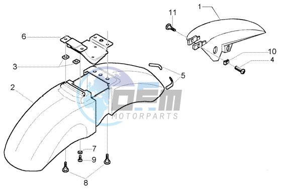 Front and rear mudguard