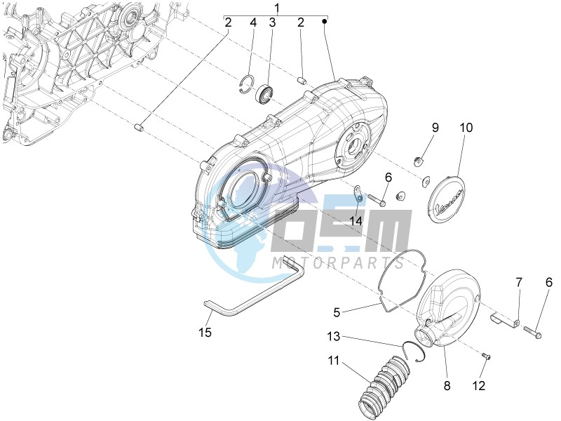 Crankcase cover and cooling