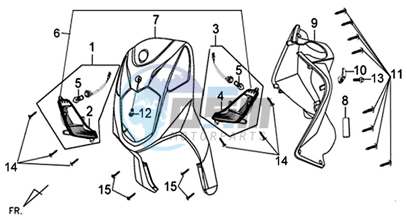 FRONT COVER / INNER LEG SHIELD / INDICATORS