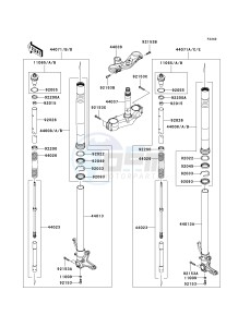 ZX 1000 E [NINJA ZX-10R] (E8F-E9FA) 0E9FA drawing FRONT FORK