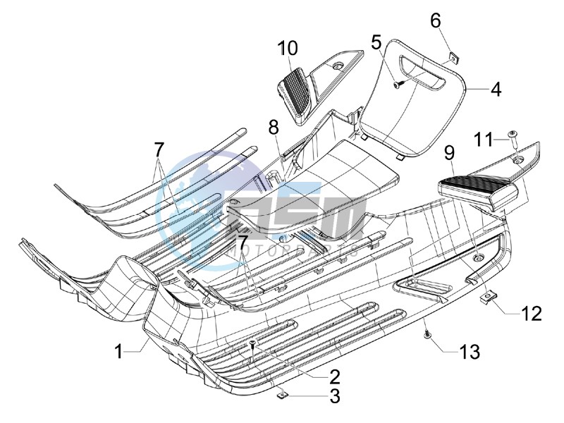 Central cover - Footrests