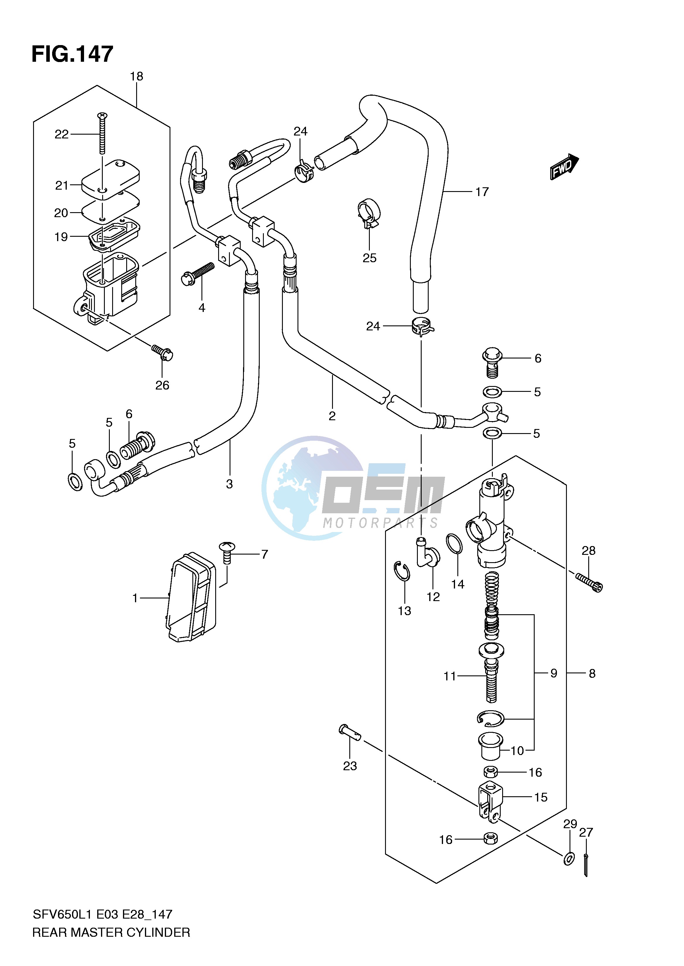 REAR MASTER CYLINDER (SFV650AL1 E33)