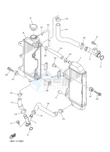 YZ250F (1SM9 1SMA 1SMB 1SMC) drawing RADIATOR & HOSE