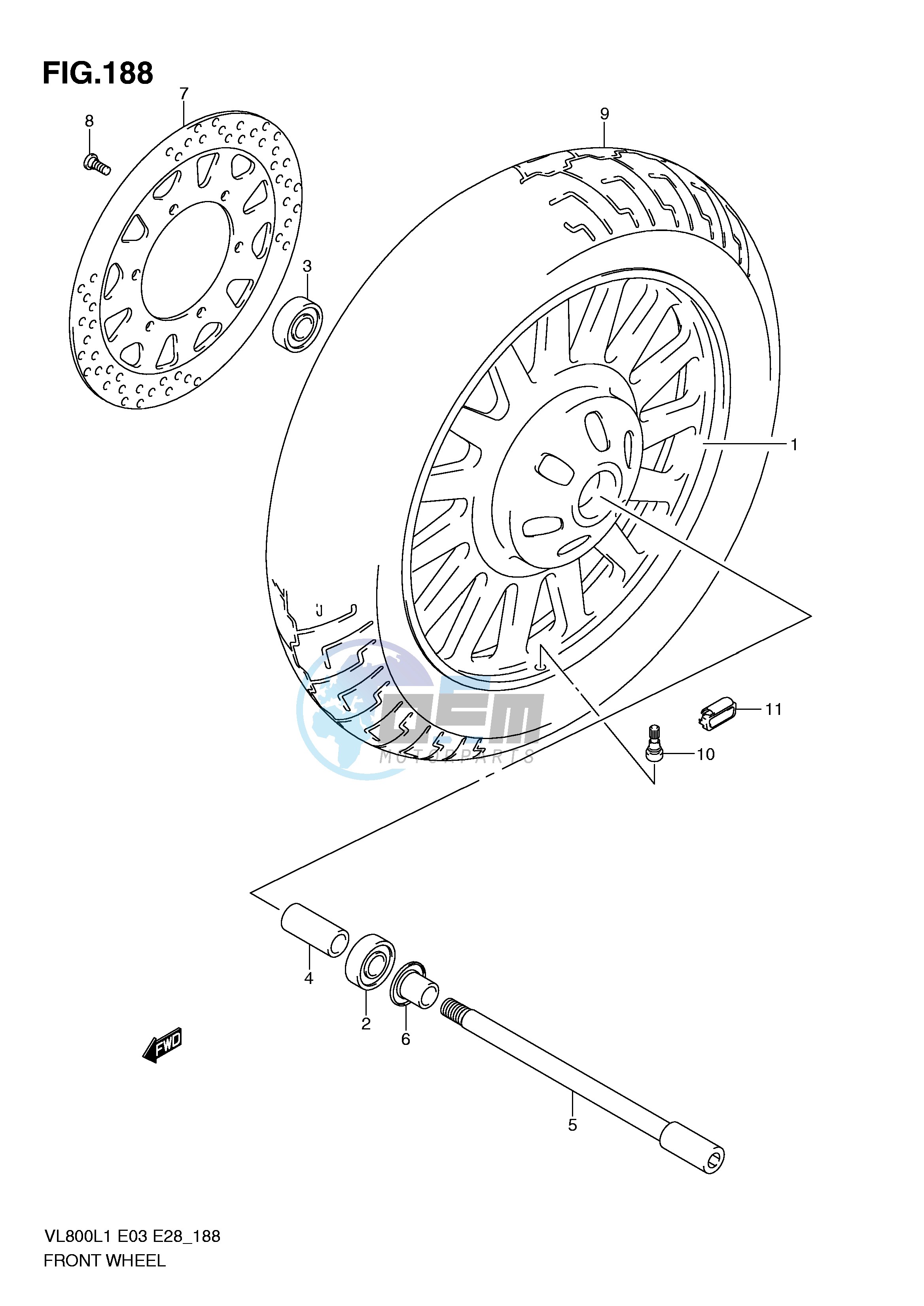 FRONT WHEEL (VL800CL1 E33)