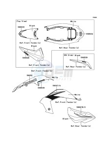 KFX450R KSF450B8F EU drawing Decals(White)(EU)