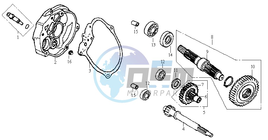 CRANKCASE - DRIVE SHAFT - CRANKCASE