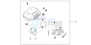 NSS250X FORZA X drawing TOP BOX 45L DIGITAL SILVER