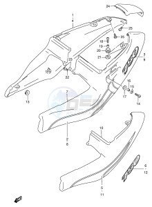 GSX-R750 (E2) drawing FRAME COVER (MODEL X)