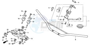 NX650 500 DOMINATOR drawing HANDLE PIPE/TOP BRIDGE