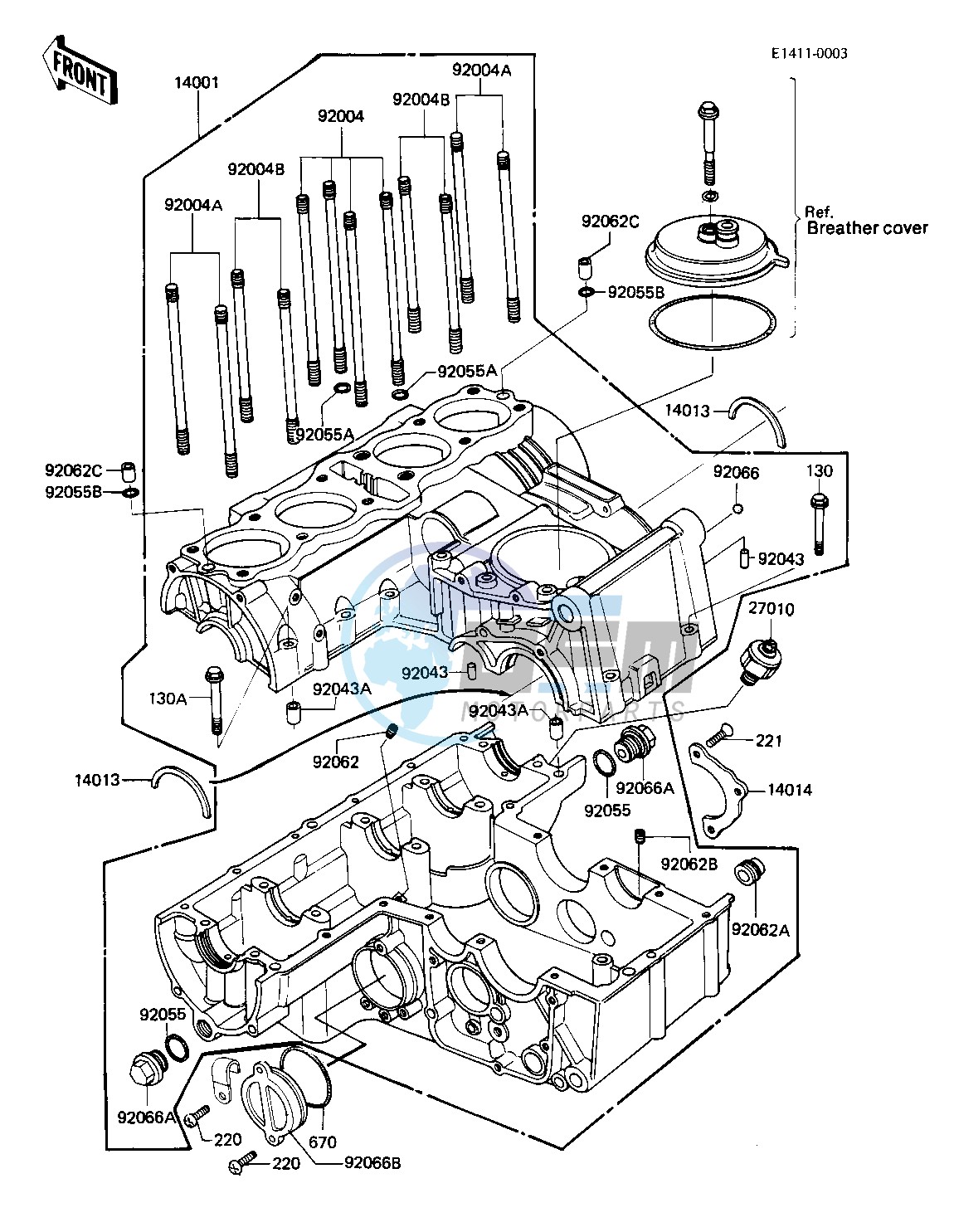 CRANKCASE -- 81 -82 KZ750-E2_E3- -