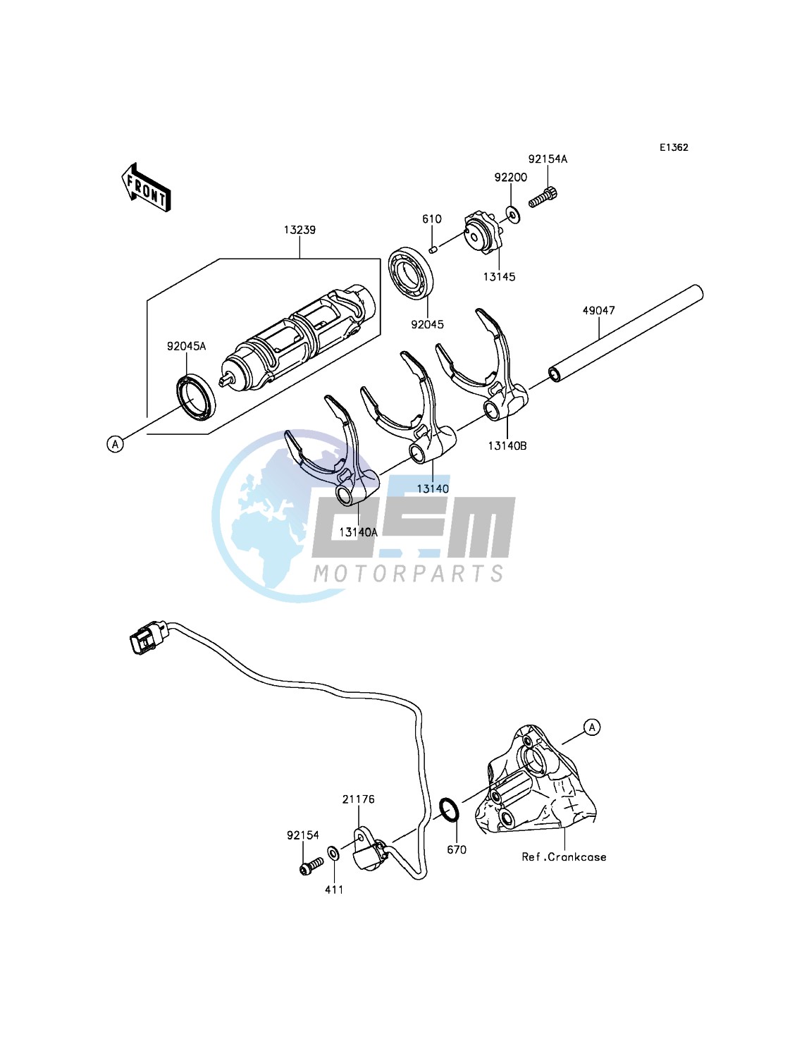 Gear Change Drum/Shift Fork(s)