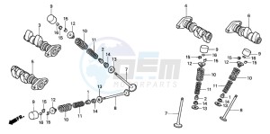 VTR1000F FIRE STORM drawing CAMSHAFT/VALVE