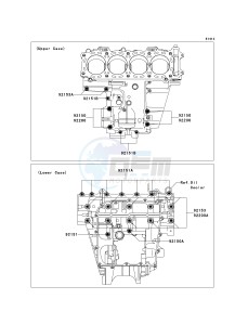 ZX 1000 D [NINJA ZX-10R] (D6F-D7FA) D7FA drawing CRANKCASE BOLT PATTERN