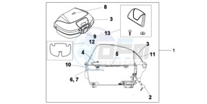 XL1000VA9 UK - (E / ABS MKH) drawing 45L TOPBOX BARLEY YELLOW METALLIC