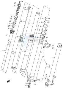 RM125 (E2) drawing FRONT DAMPER (MODEL X)