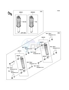 MULE 4010 DIESEL 4x4 KAF950FCF EU drawing Shock Absorber(s)