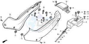 NSR50S drawing SIDE COVER/OIL TANK