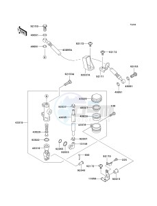 ZX 600 J [ZZR600] (J6F-J8F) J8F drawing REAR MASTER CYLINDER